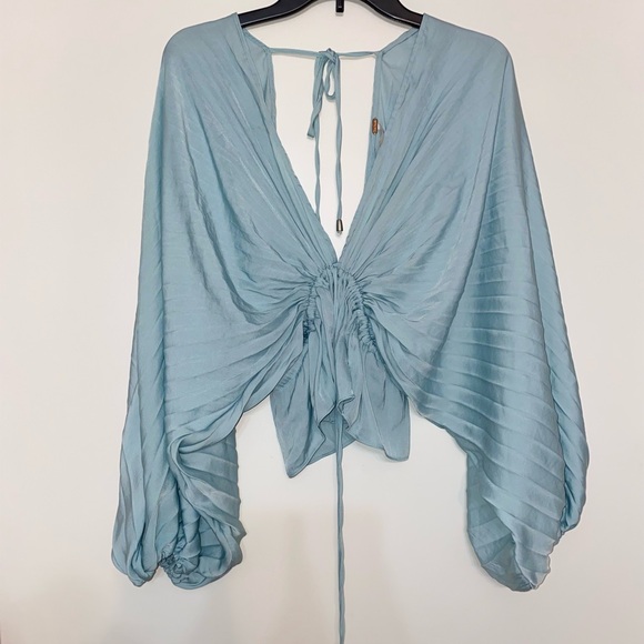 Balloon Long Sleeve Blouse Light Blue Size XS - Picture 2 of 11